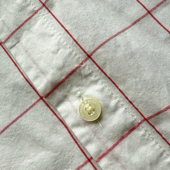 Scotch & Soda White and Red Casual Button Down Shirt - Picture 7 of 14